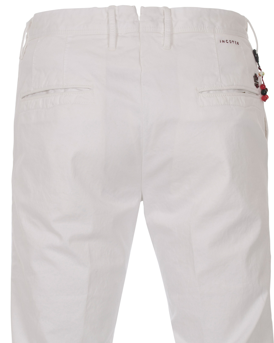 Herre | Bukser | Incotex | Slim Fit Stretch Slacks White