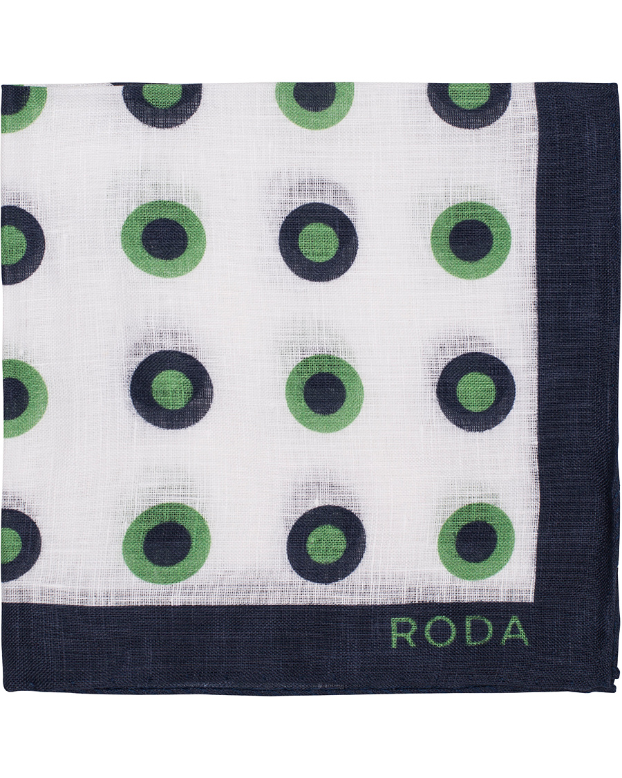 Herre | Roda Handkerchief Circle Dots Green/White | Roda | Handkerchief Circle Dots Green/White