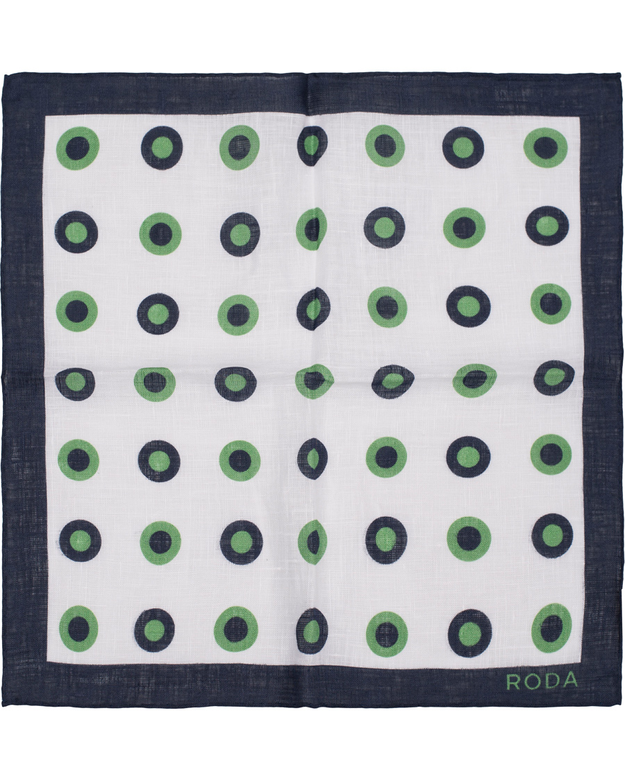 Herre | Roda Handkerchief Circle Dots Green/White | Roda | Handkerchief Circle Dots Green/White