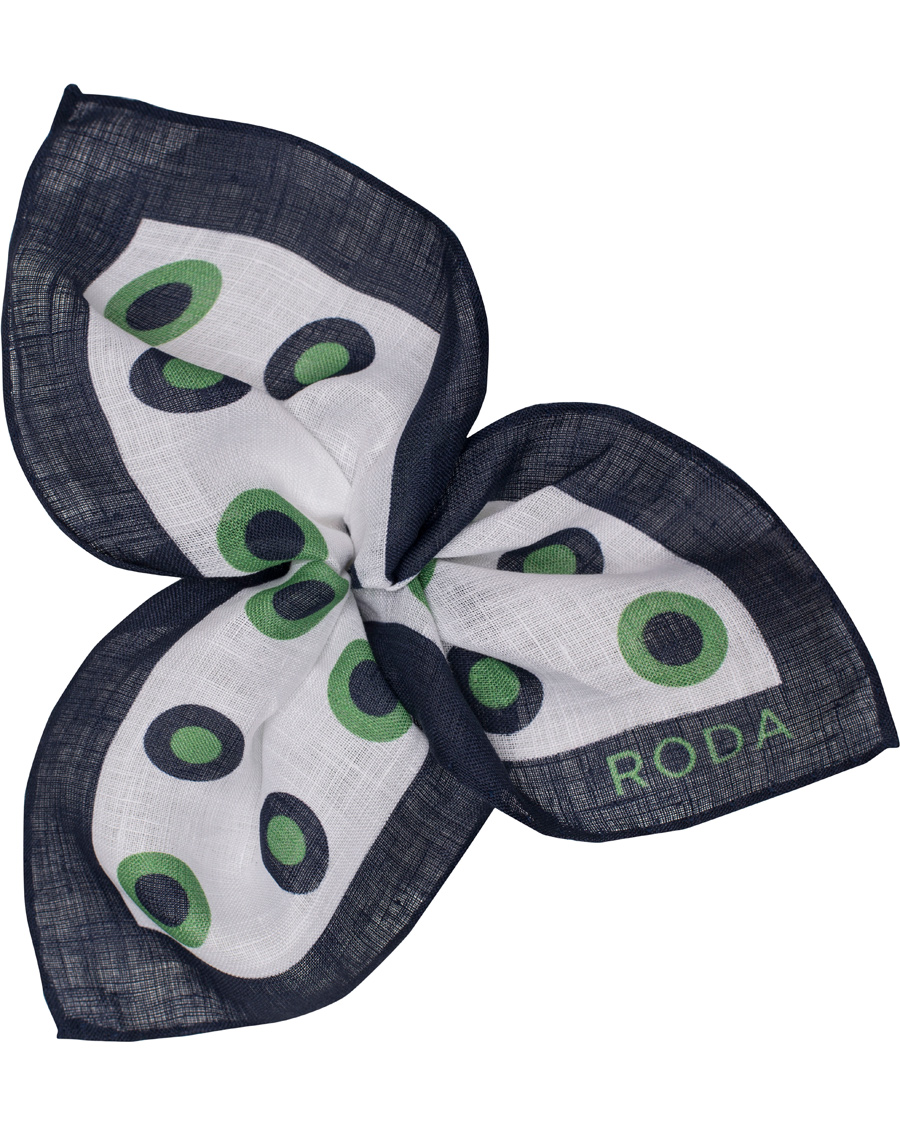 Herre | Roda Handkerchief Circle Dots Green/White | Roda | Handkerchief Circle Dots Green/White