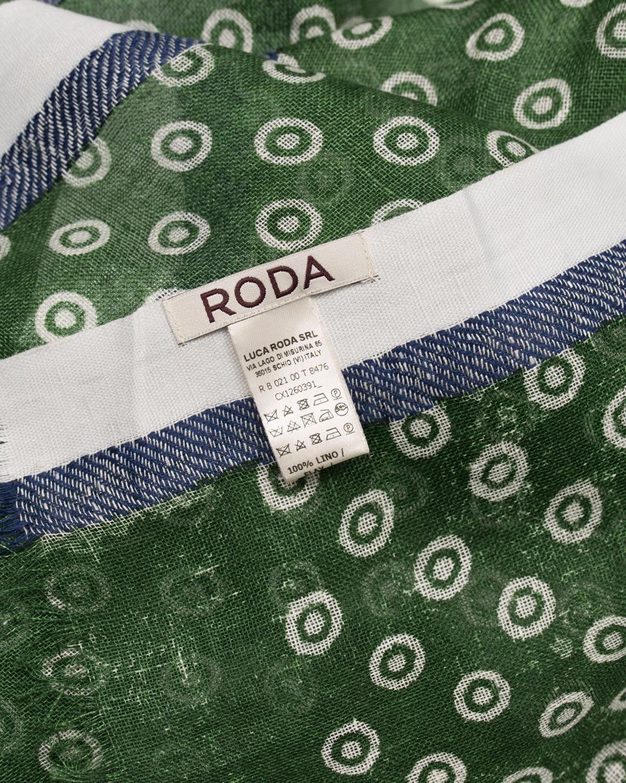 Herre | Roda Linen Dot Scarf Forest Green | Roda | Linen Dot Scarf Forest Green