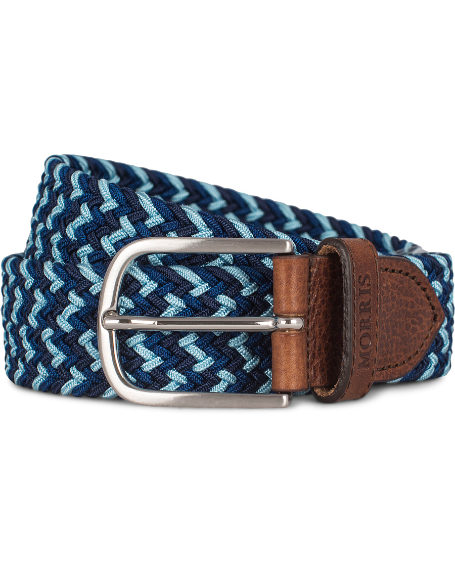 Herre | Morris Stretch Multi 3,5 cm Belt Blue | Morris | Stretch Multi 3,5 cm Belt Blue