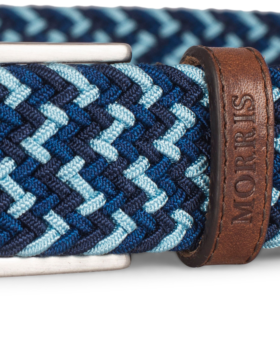 Herre | Morris Stretch Multi 3,5 cm Belt Blue | Morris | Stretch Multi 3,5 cm Belt Blue