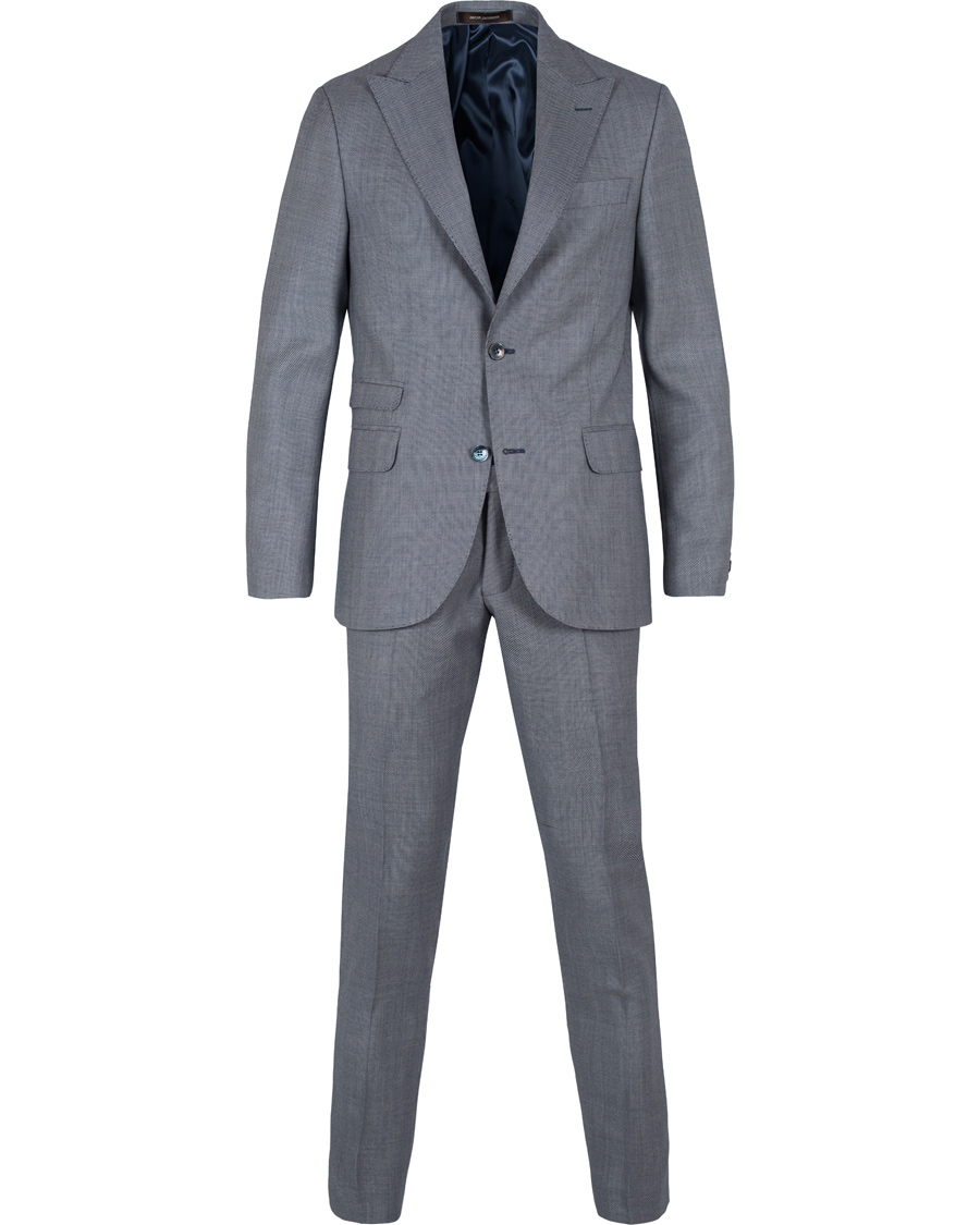 Herre | Dresser | Oscar Jacobson | Elmer Goose Eye Suit Blue/White