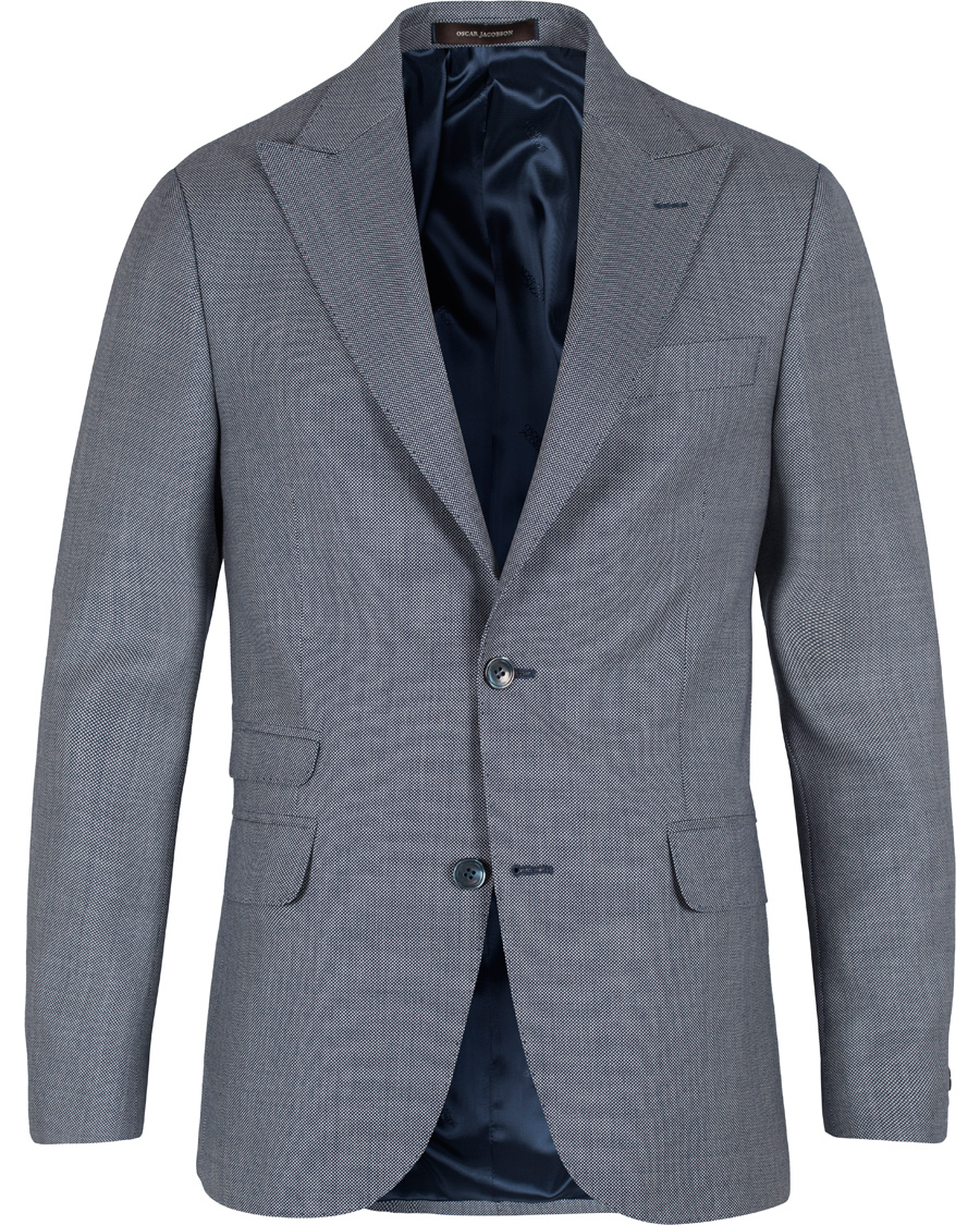 Herre | Dresser | Oscar Jacobson | Elmer Goose Eye Suit Blue/White