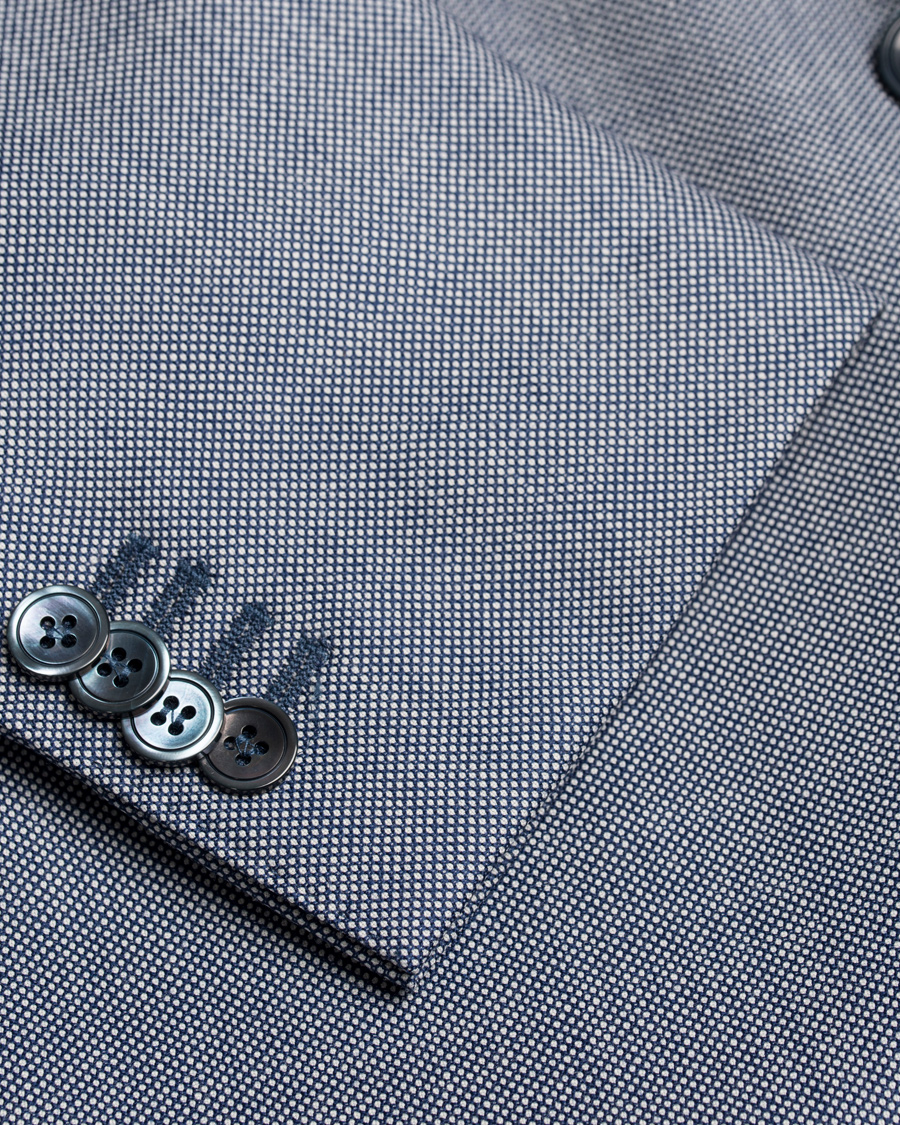 Herre | Dresser | Oscar Jacobson | Elmer Goose Eye Suit Blue/White