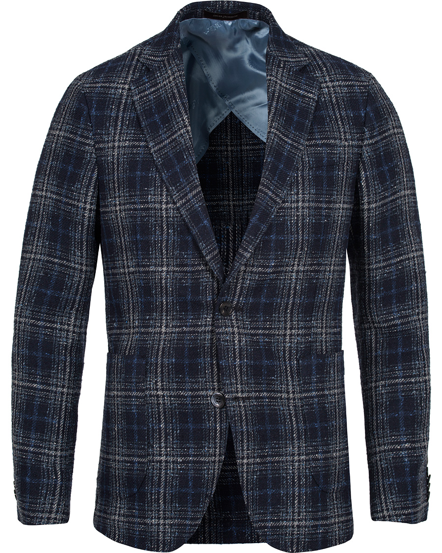 Herre | Dressjakker | Oscar Jacobson | Einar Big Check Patch Pocket Blazer Blue