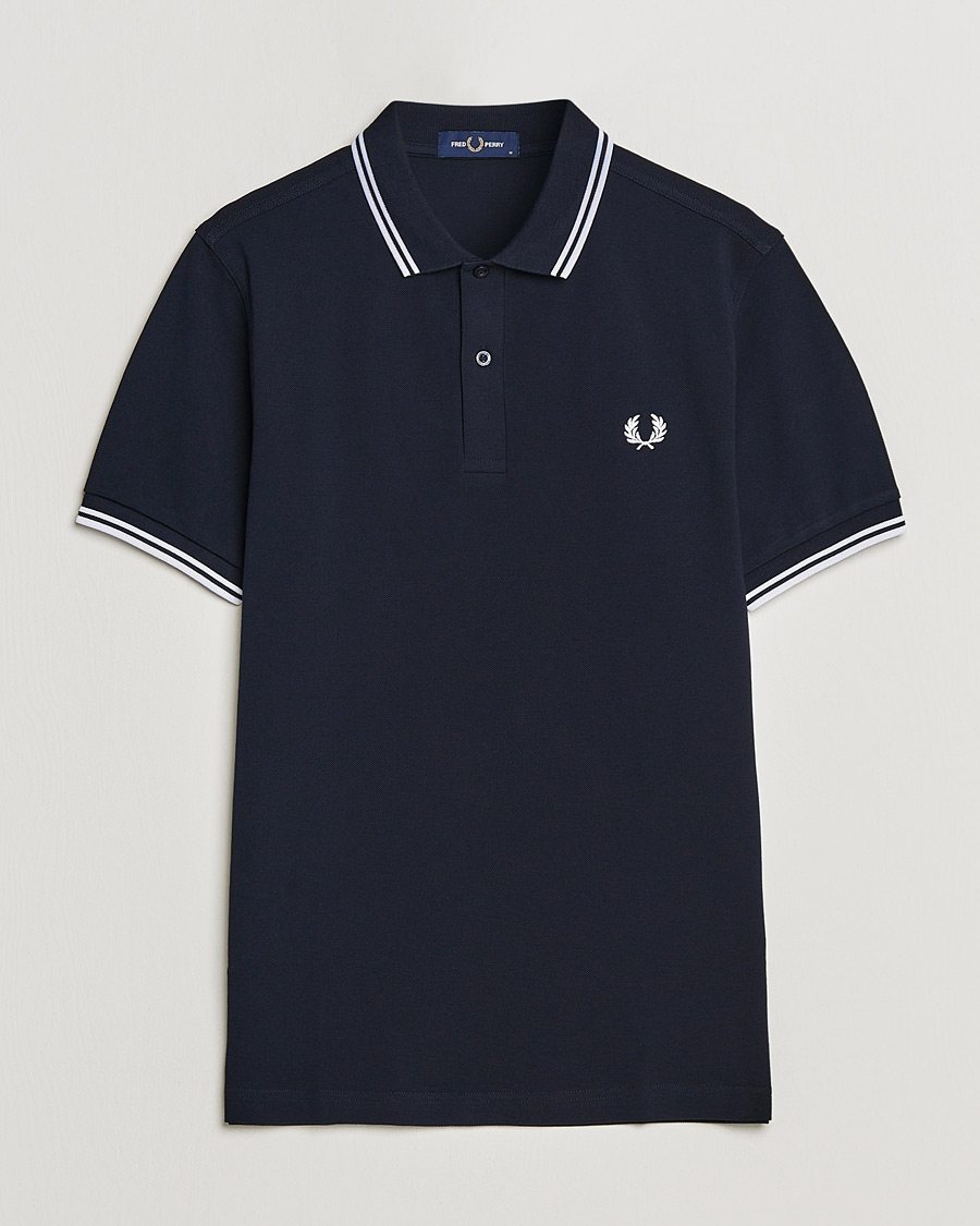 Herre | Pikéer | Fred Perry | Twin Tip Polo Navy/White