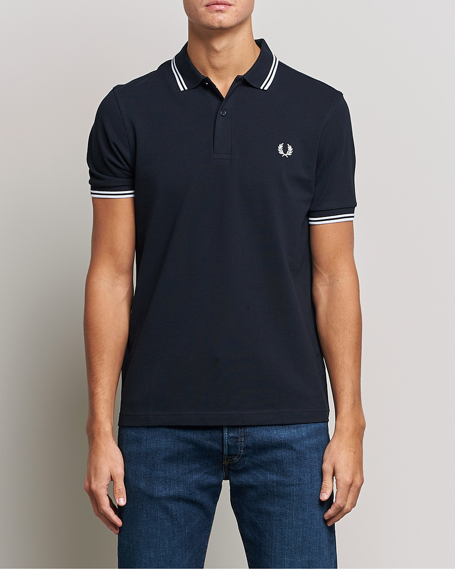 Herre | Kortermet piké | Fred Perry | Twin Tipped Polo Shirt Navy/White