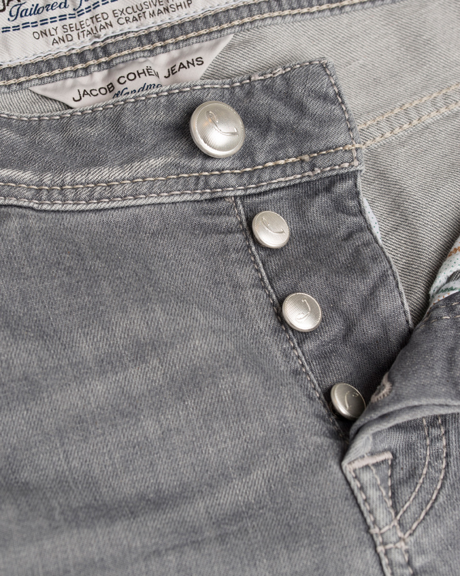 Herre | Jeans | Jacob Cohën | 622 Washed Slim Jeans Light Grey