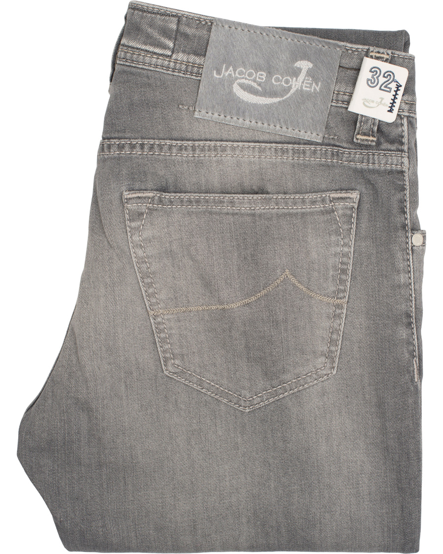 Herre | Jeans | Jacob Cohën | 622 Washed Slim Jeans Light Grey