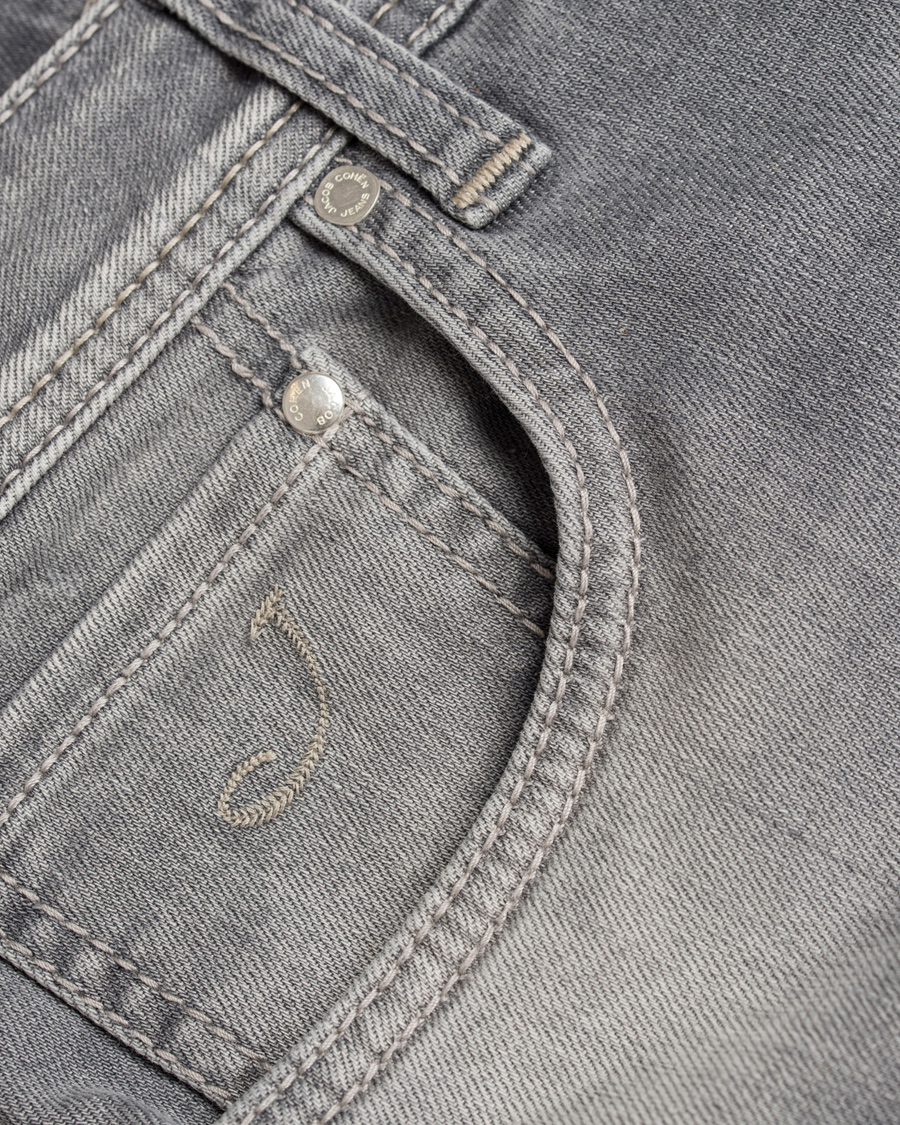 Herre | Jeans | Jacob Cohën | 622 Washed Slim Jeans Light Grey