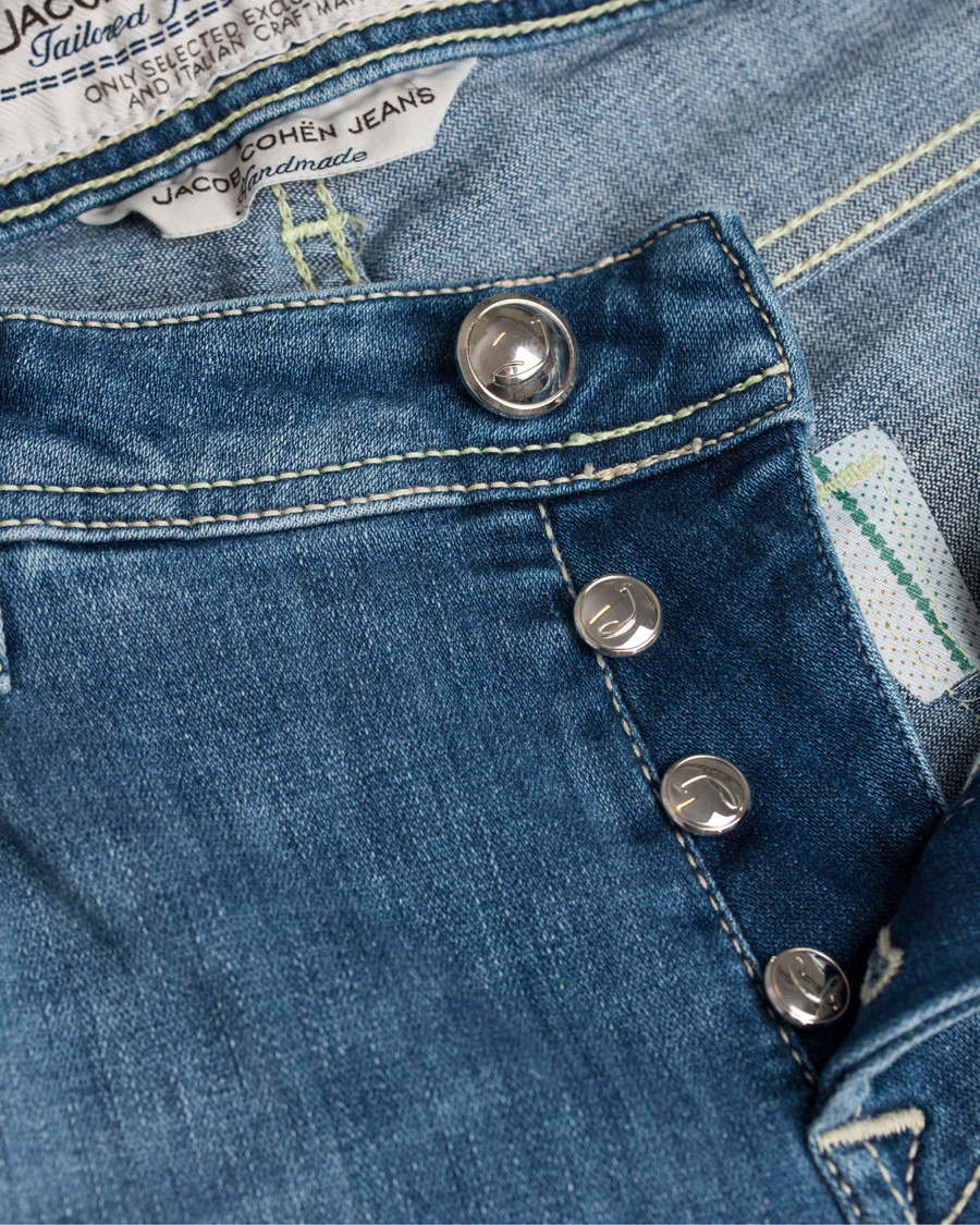 Herre | Jeans | Jacob Cohën | 622 Washed Slim Jeans Light Blue