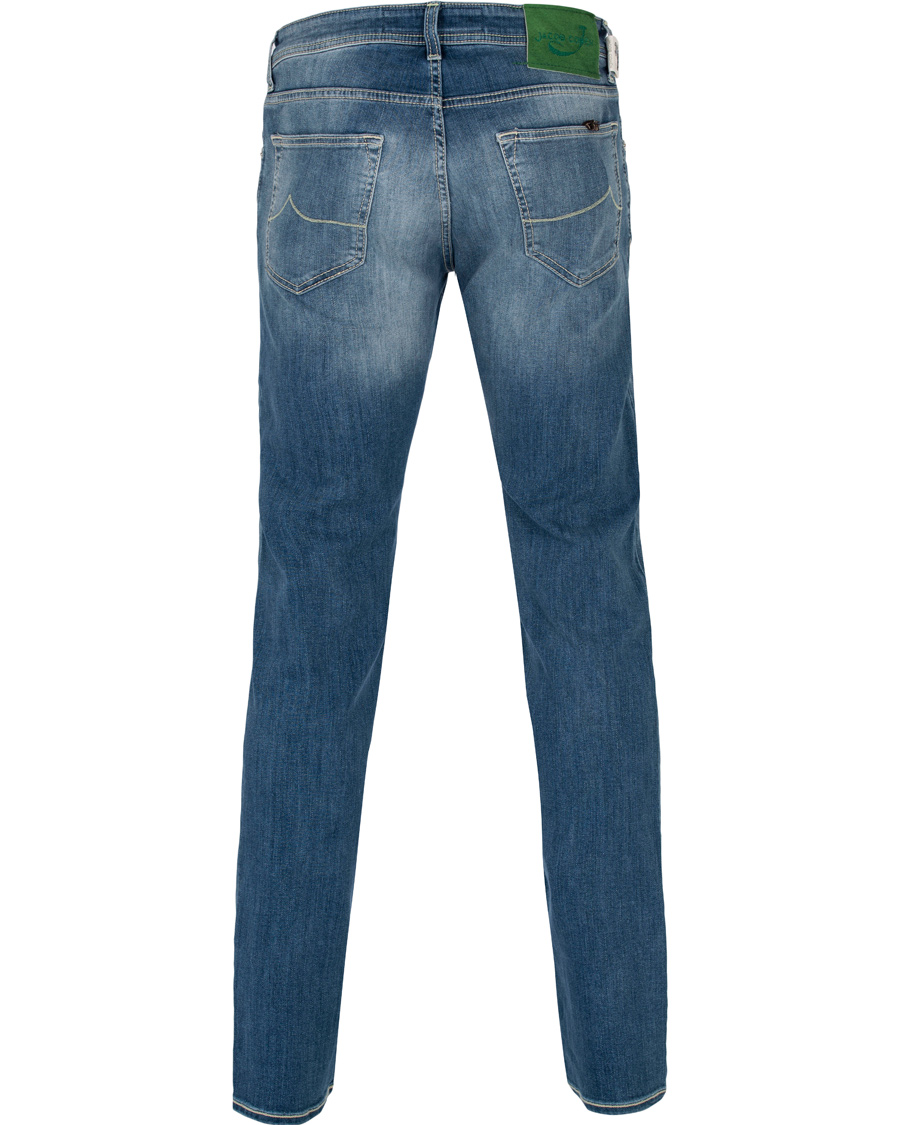 Herre | Jeans | Jacob Cohën | 622 Washed Slim Jeans Light Blue
