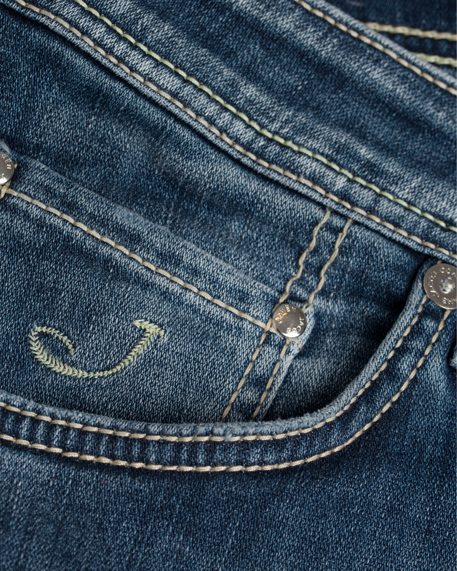 Herre | Jeans | Jacob Cohën | 622 Washed Slim Jeans Mid Blue