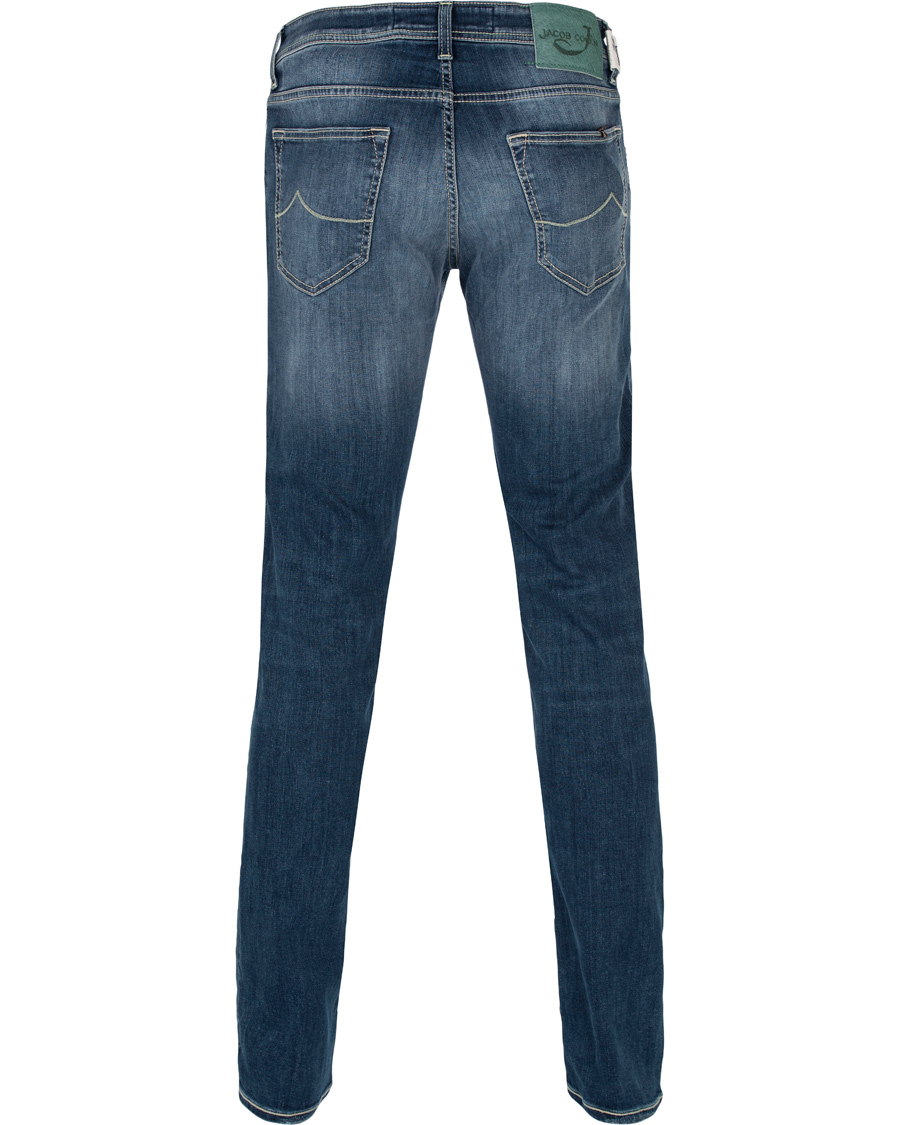 Herre | Jeans | Jacob Cohën | 622 Washed Slim Jeans Mid Blue