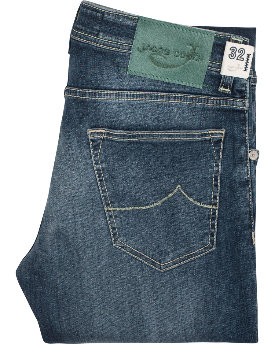 Herre | Jeans | Jacob Cohën | 622 Washed Slim Jeans Mid Blue