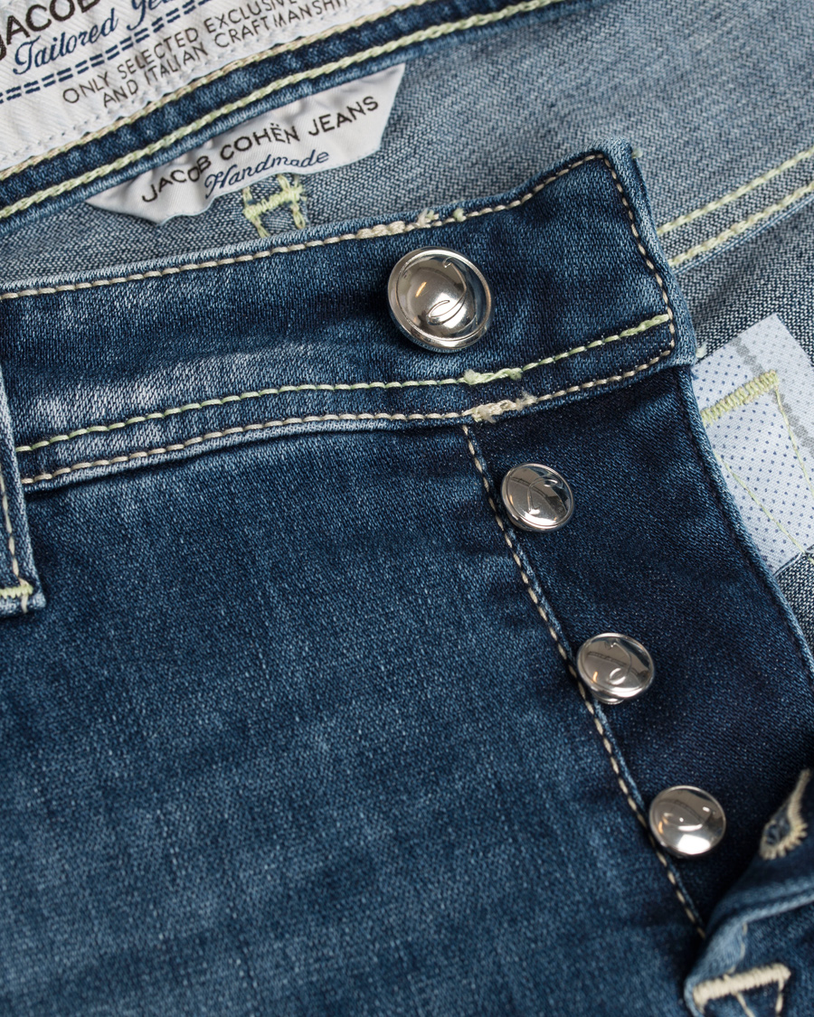 Herre | Jeans | Jacob Cohën | 622 Washed Slim Jeans Mid Blue