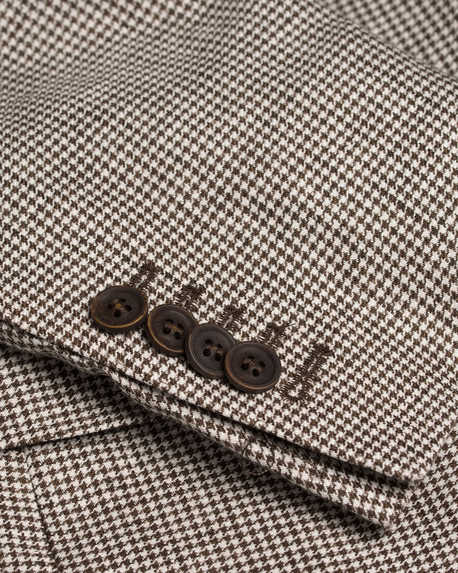 Herre | Dressjakker | Morris Heritage | Keith Minicheck Linen Blazer Brown