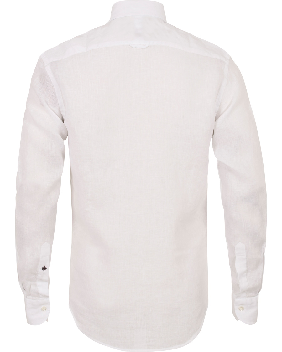 Herre | Skjorter | Morris Heritage | Button Down Linen Shirt White