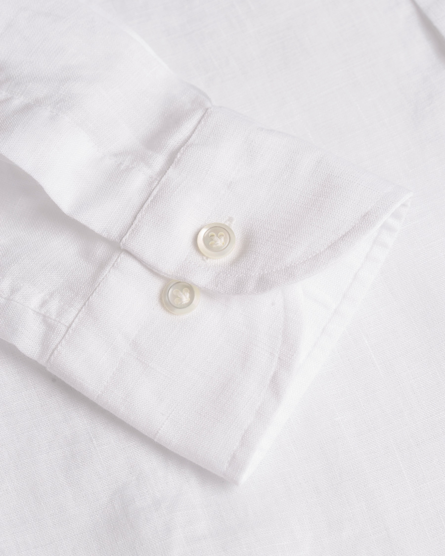 Herre | Skjorter | Morris Heritage | Button Down Linen Shirt White