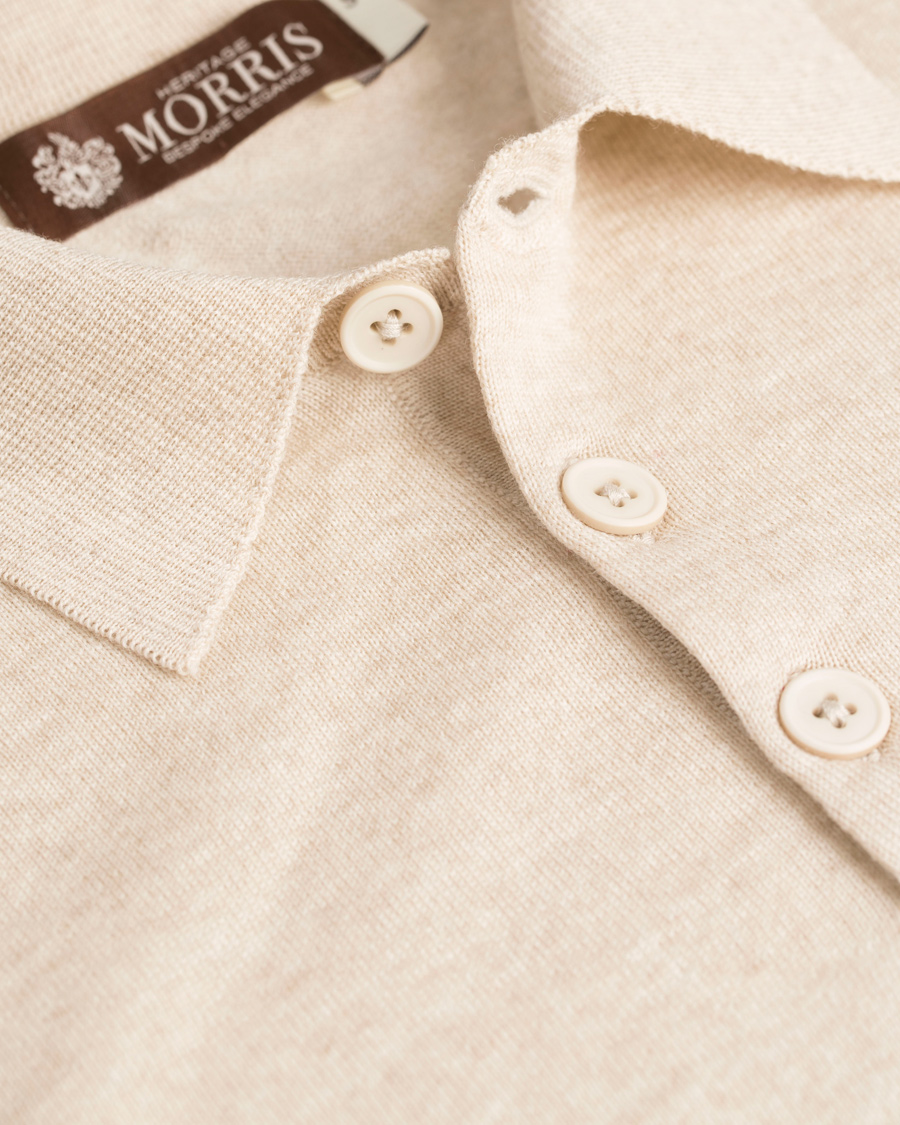 Herre | Gensere | Morris Heritage | Long Sleeve Polo Shirt Off White