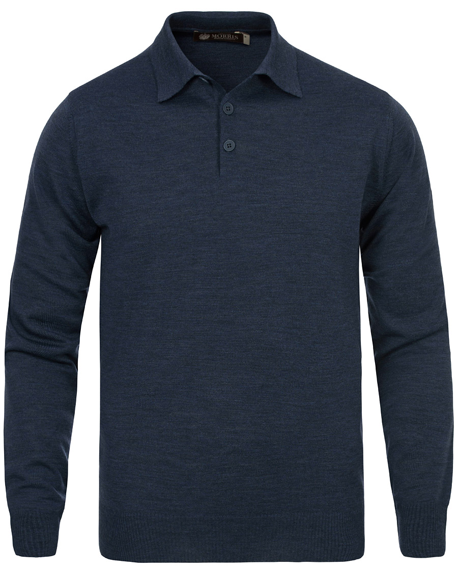 Herre | Gensere | Morris Heritage | Long Sleeve Polo Shirt Navy