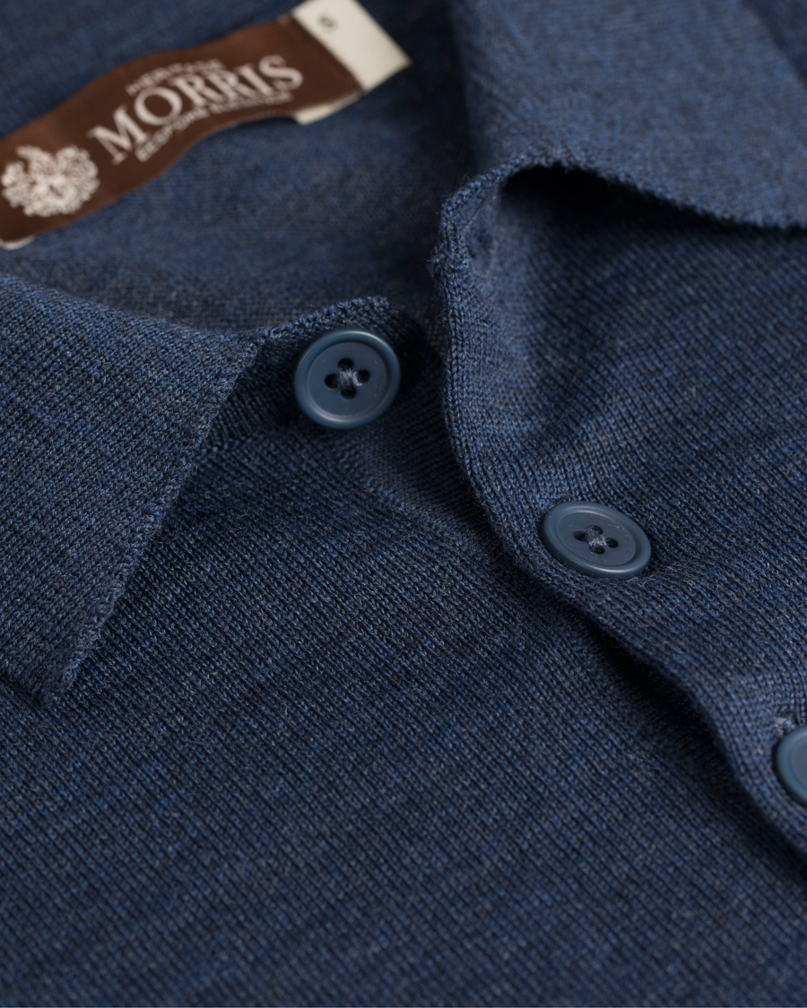 Herre | Gensere | Morris Heritage | Long Sleeve Polo Shirt Navy
