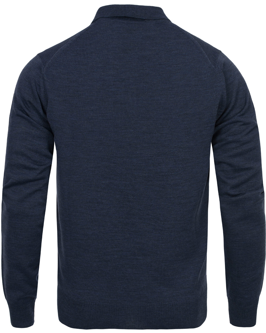 Herre | Gensere | Morris Heritage | Long Sleeve Polo Shirt Navy