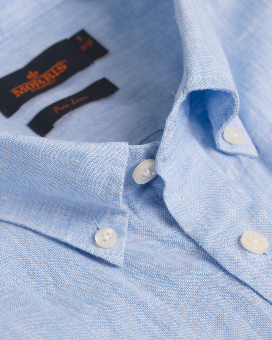 Herre | Skjorter | Morris | Douglas Linen Shirt Light Blue