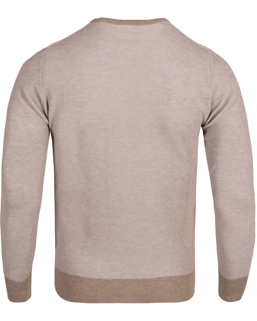 Herre | Gensere | Gran Sasso | Fresh Cotton Structure Crew Neck Beige