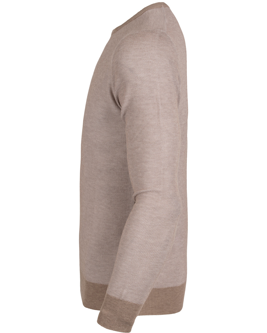 Herre | Gensere | Gran Sasso | Fresh Cotton Structure Crew Neck Beige