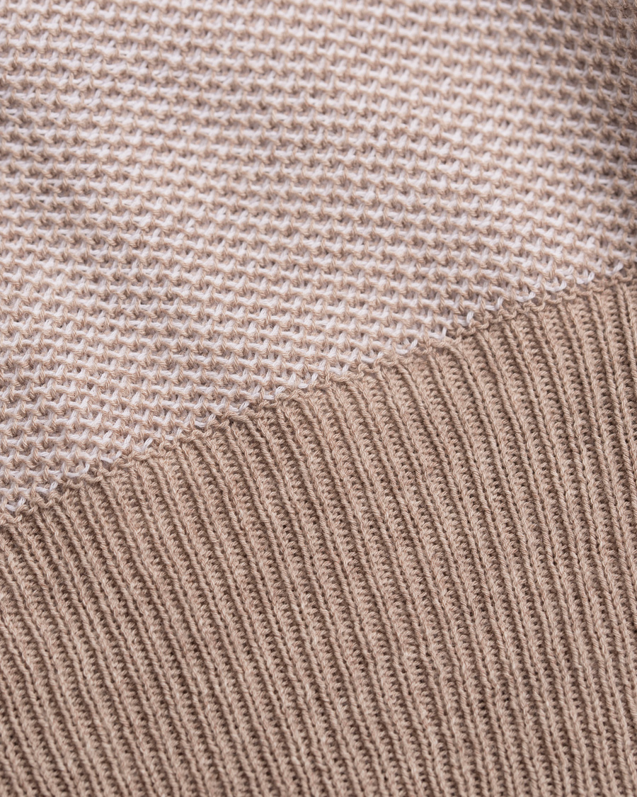 Herre | Gensere | Gran Sasso | Fresh Cotton Structure Crew Neck Beige