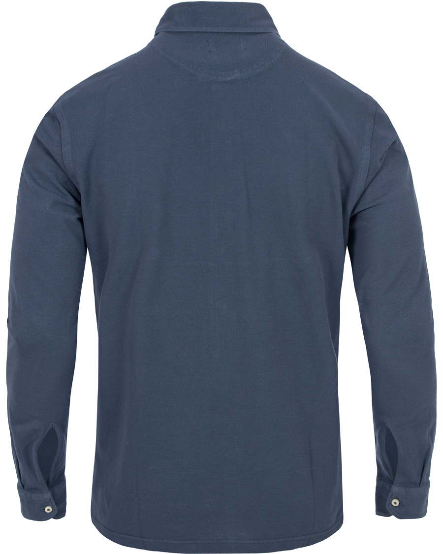 Herre | Skjorter | Gran Sasso | Washed Knitted Oxford Shirt Blue