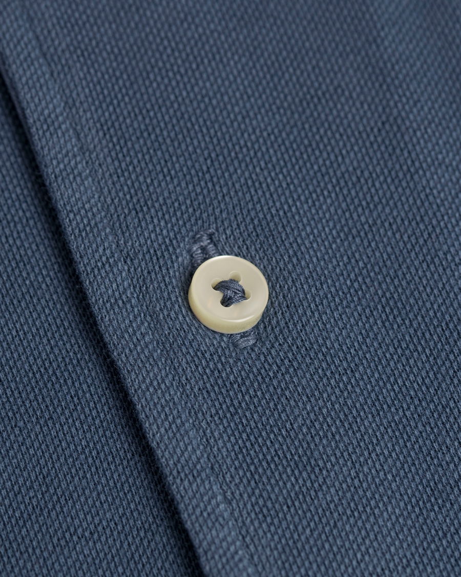 Herre | Skjorter | Gran Sasso | Washed Knitted Oxford Shirt Blue