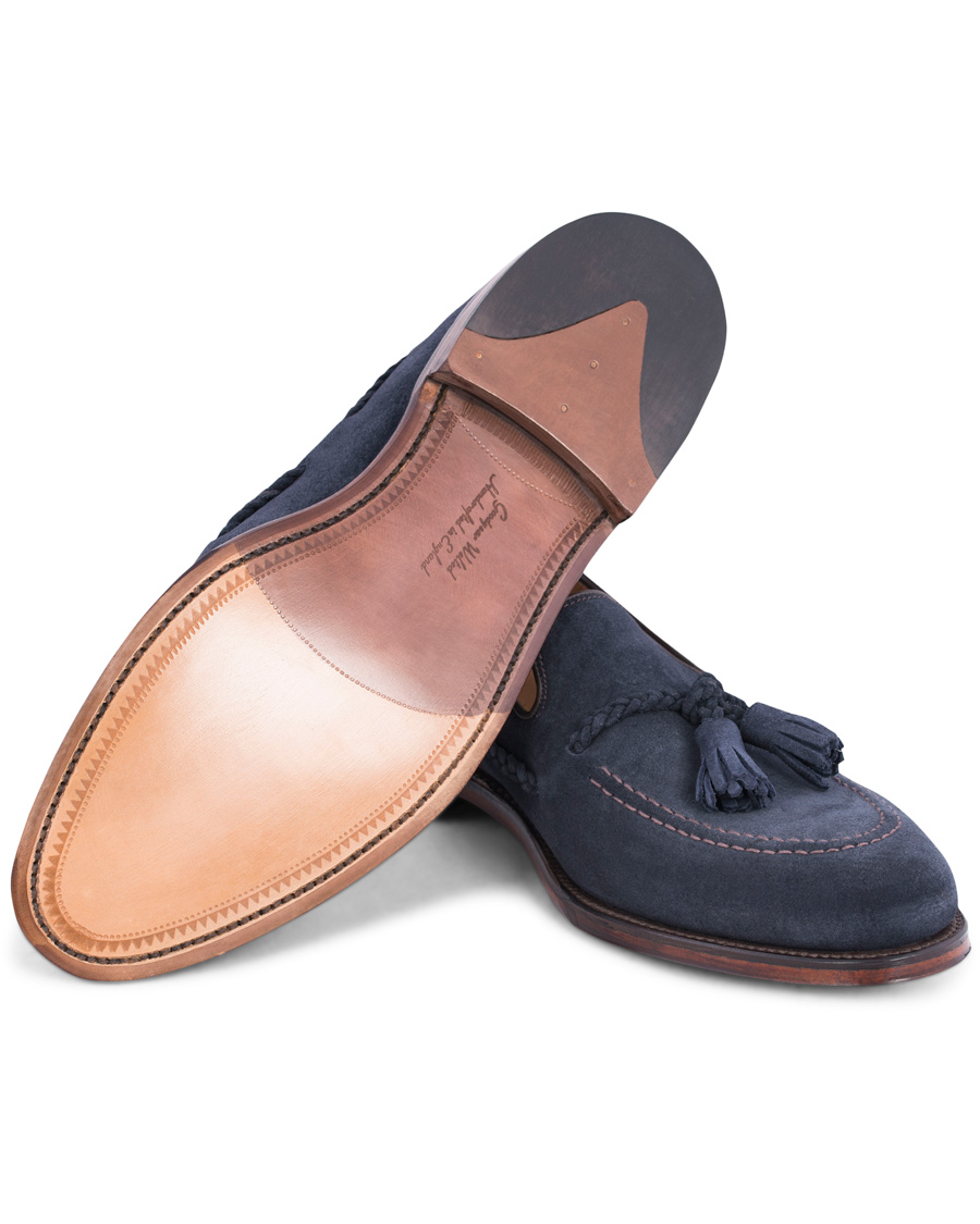 Herre | Loake 1880 MTO Temple Loafer Navy Suede | Loake 1880 | MTO Temple Loafer Navy Suede