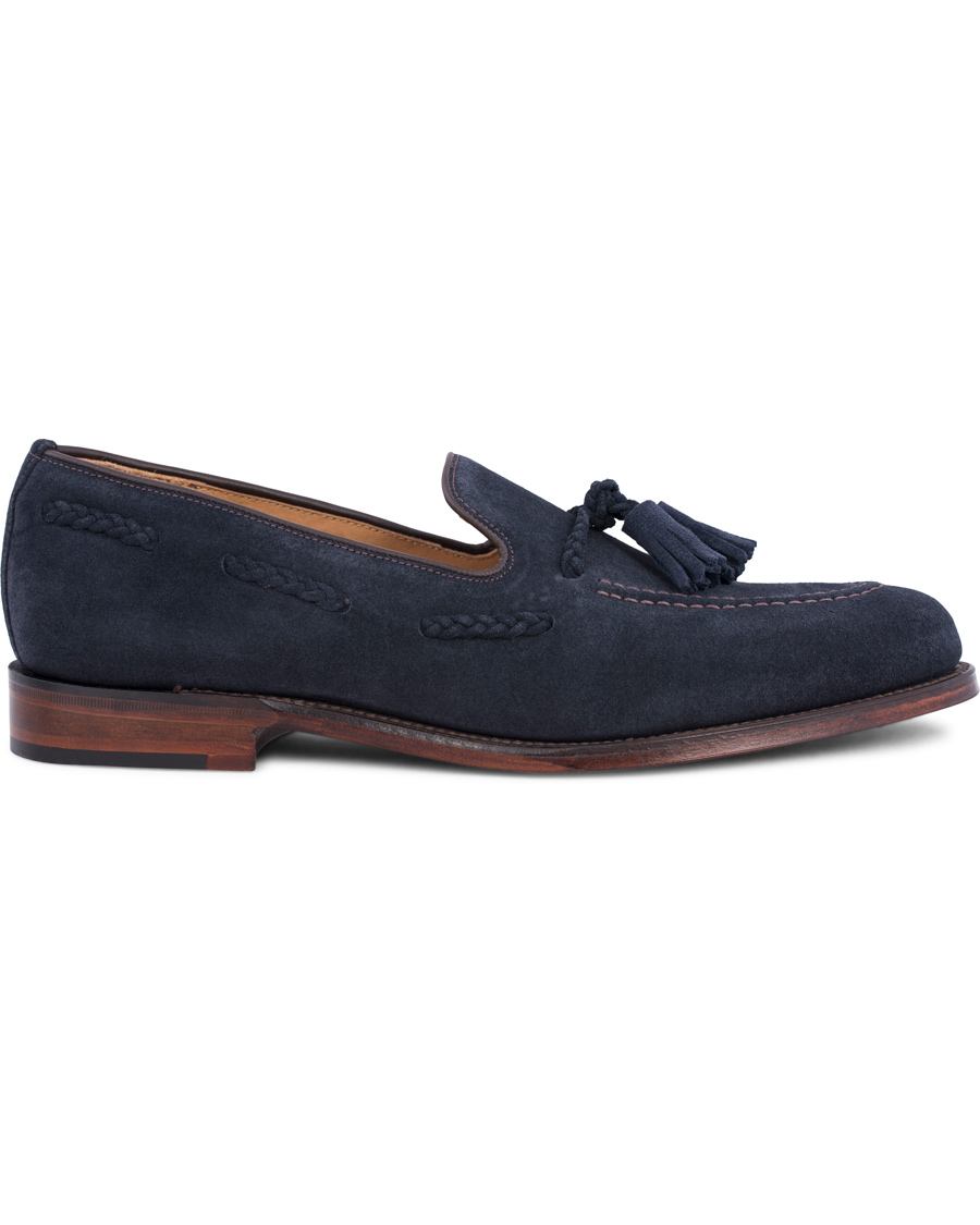 Herre | Loake 1880 MTO Temple Loafer Navy Suede | Loake 1880 | MTO Temple Loafer Navy Suede