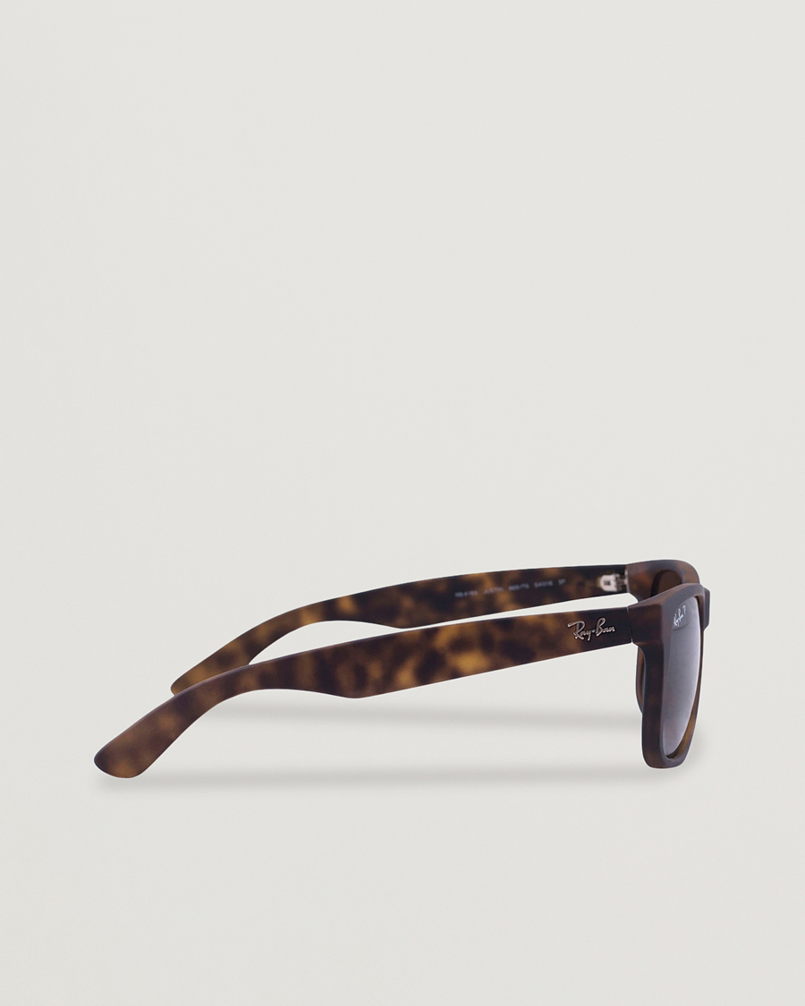 Herre | Solbriller | Ray-Ban | 0RB4165 Justin Polarized Wayfarer Sunglasses Havana/Brown