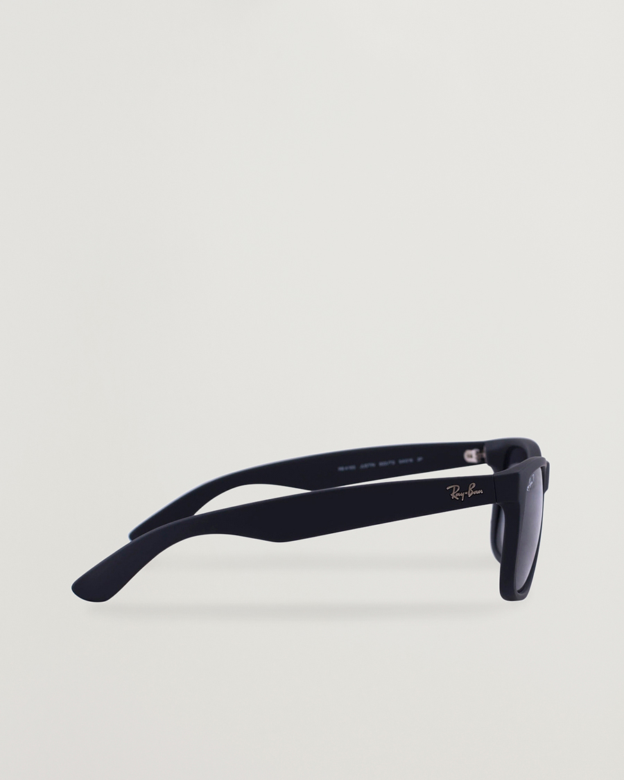 Herre | Assesoarer | Ray-Ban | 0RB4165 Justin Polarized Wayfarer Sunglasses Black/Grey
