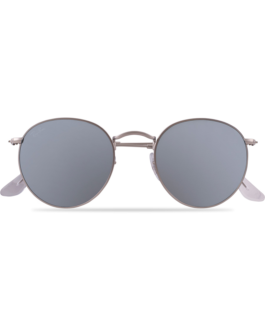 Herre | Ray-Ban 0RB3447 Round Sunglasses Matte Silver/Silver Mirror | Ray-Ban | 0RB3447 Round Sunglasses Matte Silver/Silver Mirror