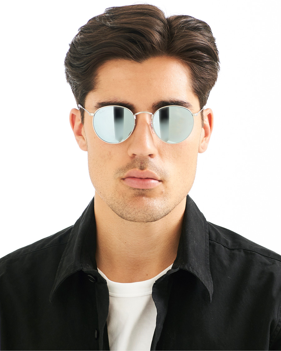 Herre | Ray-Ban 0RB3447 Round Sunglasses Matte Silver/Silver Mirror | Ray-Ban | 0RB3447 Round Sunglasses Matte Silver/Silver Mirror
