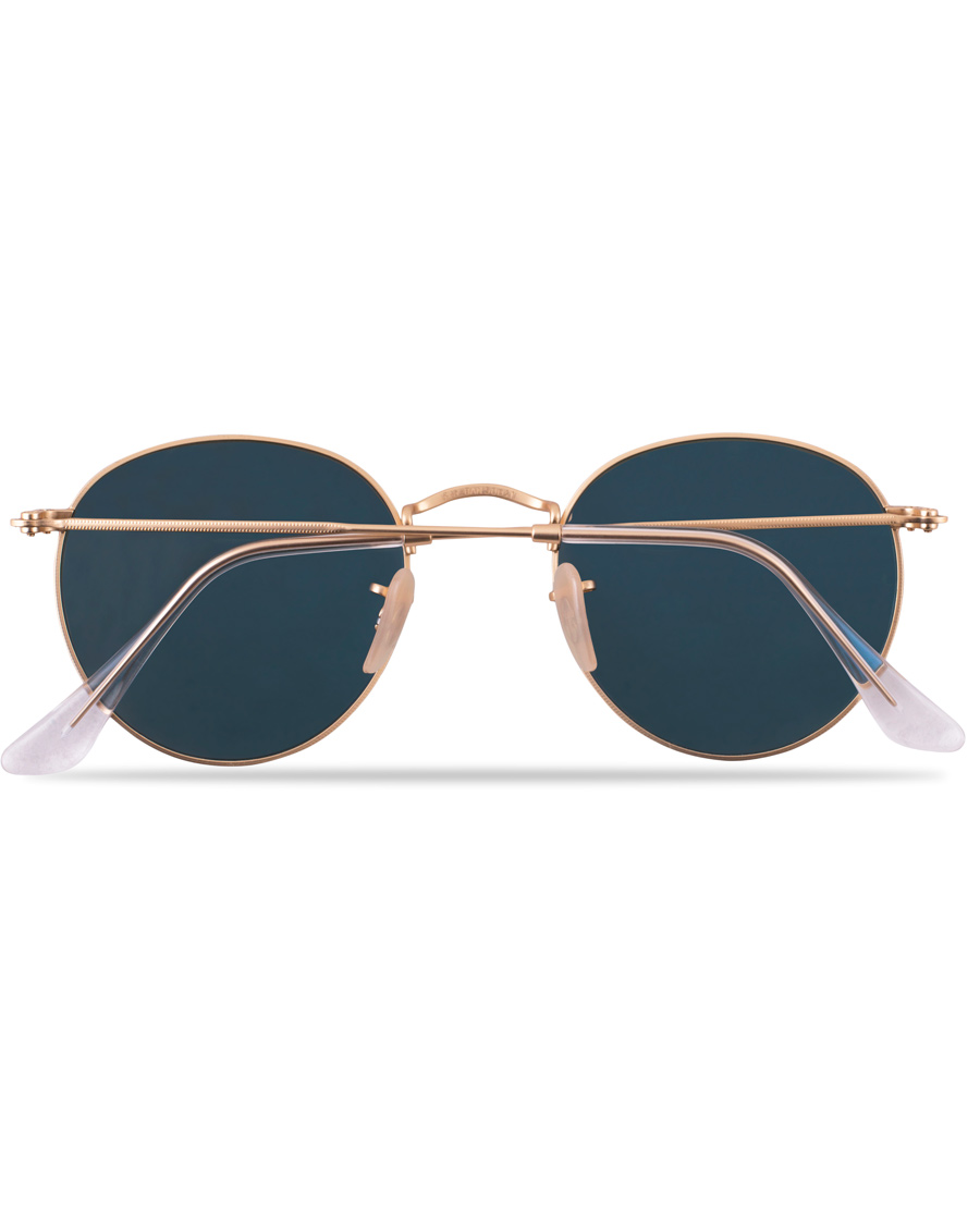 Herre | Ray-Ban 0RB3447 Polarized Round Sunglasses Matte Gold/Blue Mirror | Ray-Ban | 0RB3447 Polarized Round Sunglasses Matte Gold/Blue Mirror