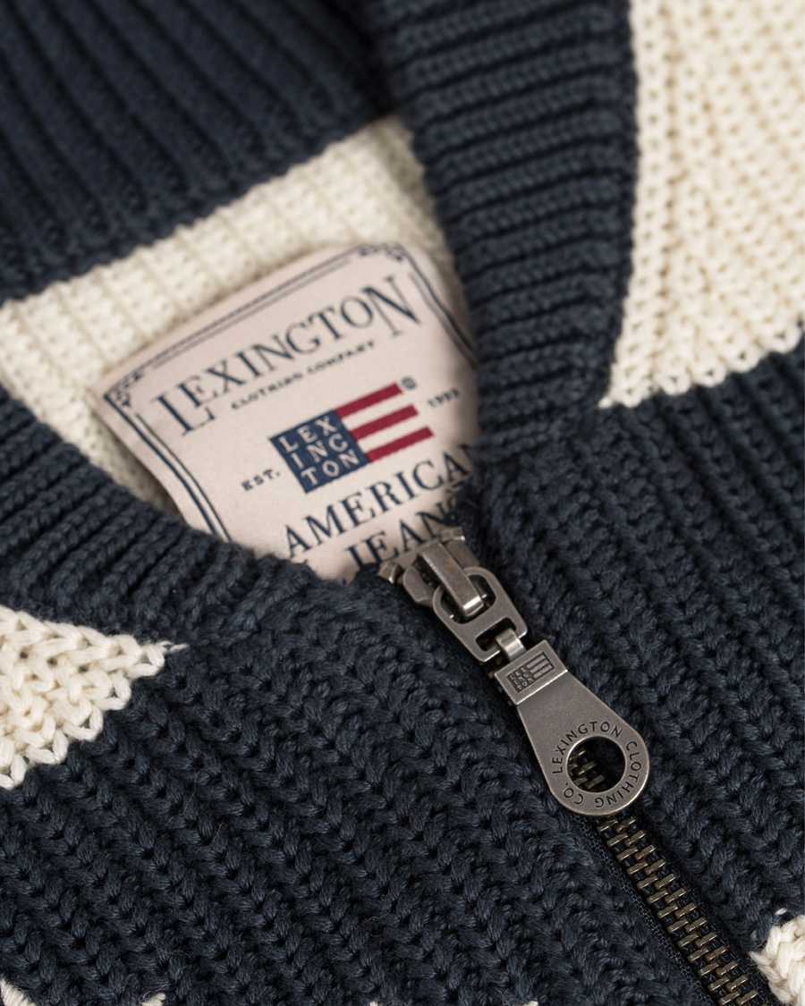 Herre | Gensere | Lexington | Jaidon Zip Through Sweater Blue/Red/White Stripe
