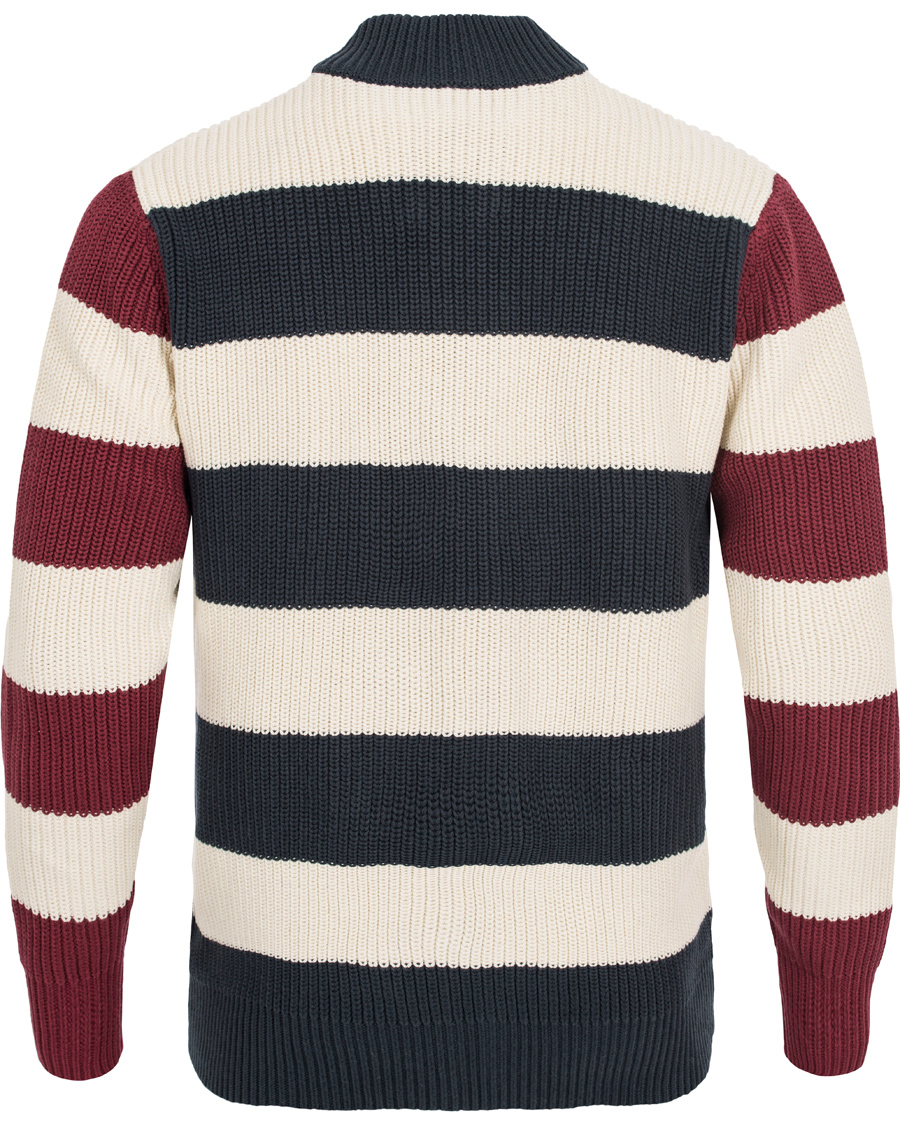 Herre | Gensere | Lexington | Jaidon Zip Through Sweater Blue/Red/White Stripe