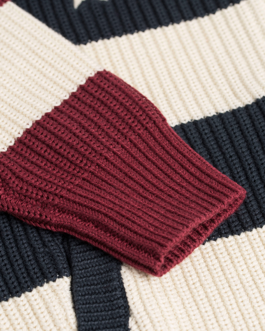 Herre | Gensere | Lexington | Jaidon Zip Through Sweater Blue/Red/White Stripe