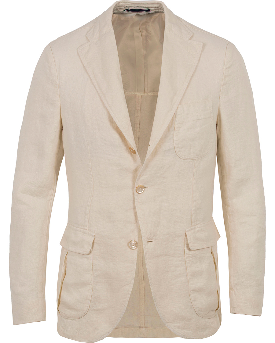 Herre | Dressjakker | Stenströms | Garment Dyed Linen Blazer Nature