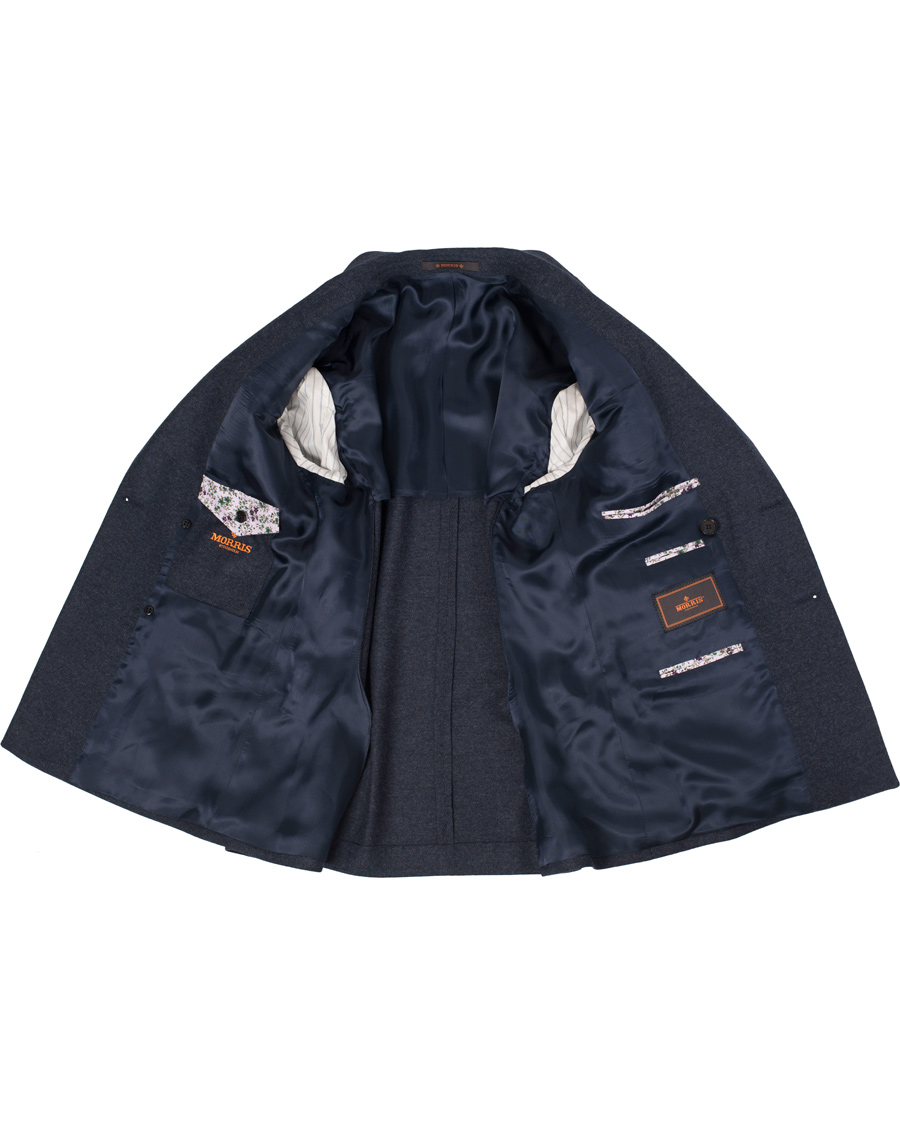 Herre | Dressjakker | Morris | Soft Donegal Double Breasted Blazer Old Blue