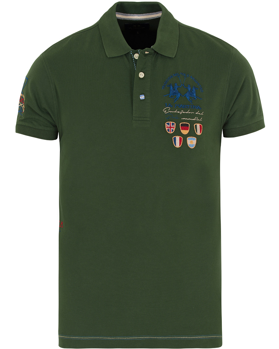 Herre | Pikéer | La Martina | Logo Polo Piqué Army Green