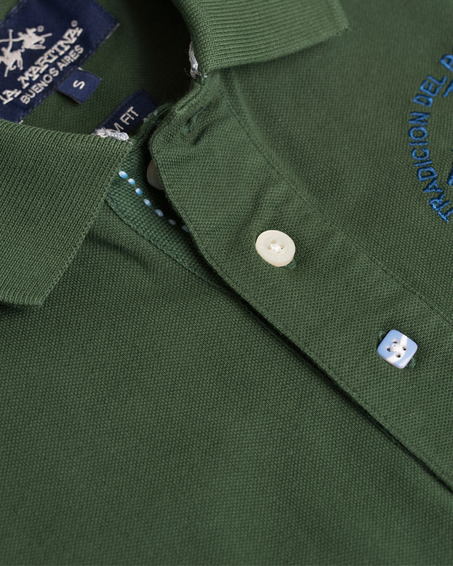 Herre | Pikéer | La Martina | Logo Polo Piqué Army Green