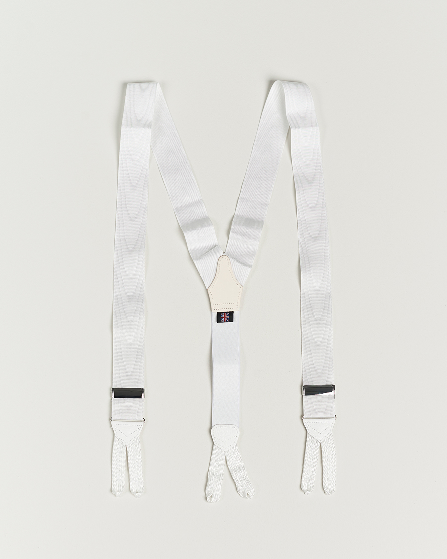 Herre | Bukseseler | Albert Thurston | Moiré Braces 40mm White 